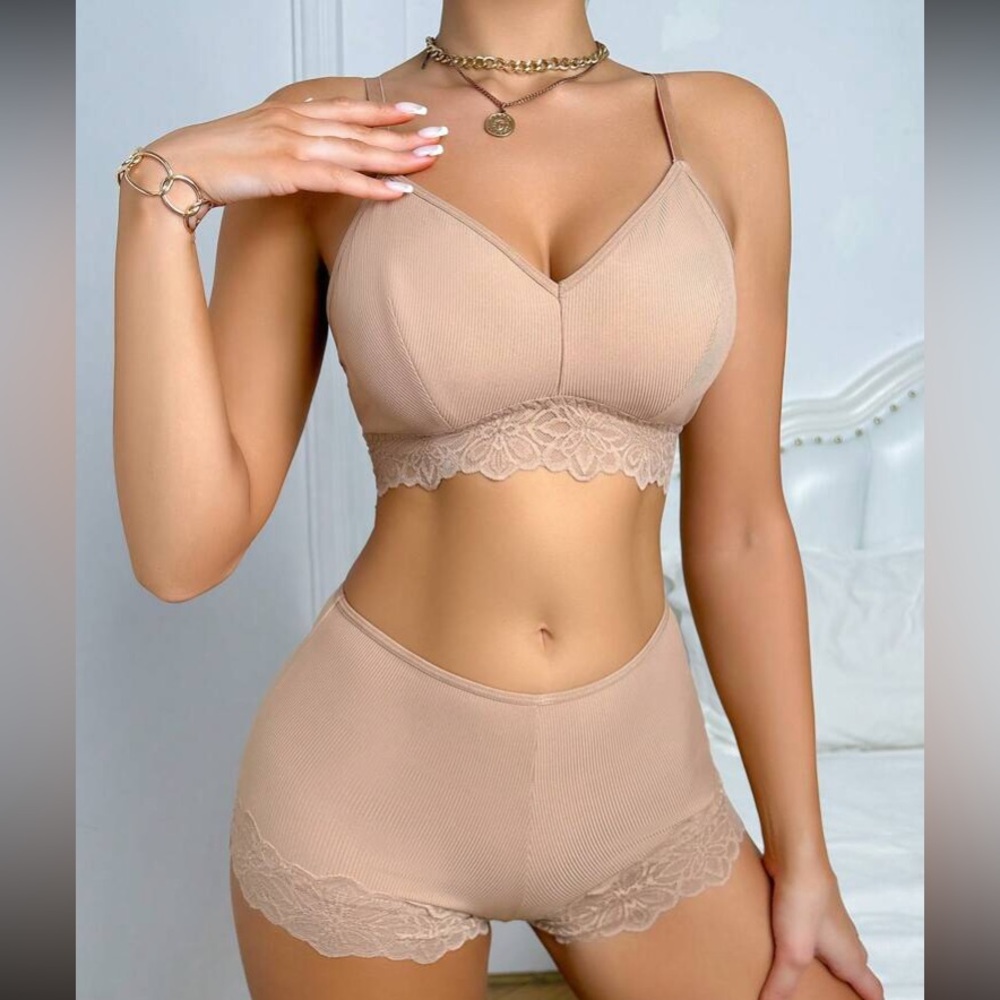 Floral lace btakette and panty lingerie Set sexy pajamas - Picture 4 of 6
